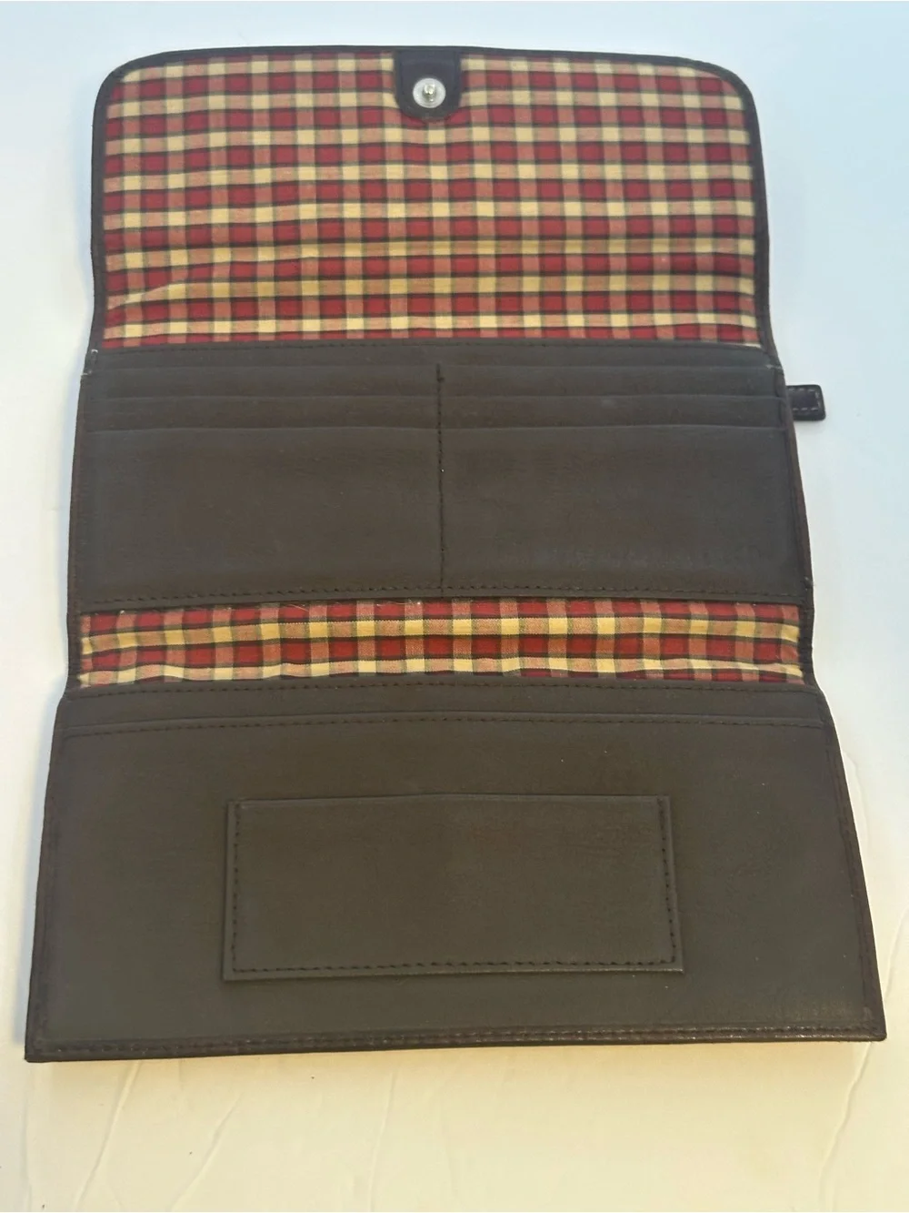 Dockers Dark Brown Leather Clutch Wallet